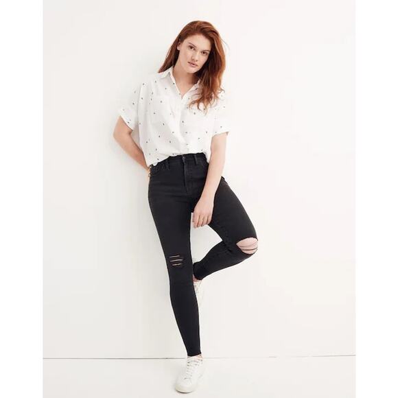 Madewell Denim - Madewell 9” Mid Rise Skinny Jean 25 Women’s Black Sea H2230